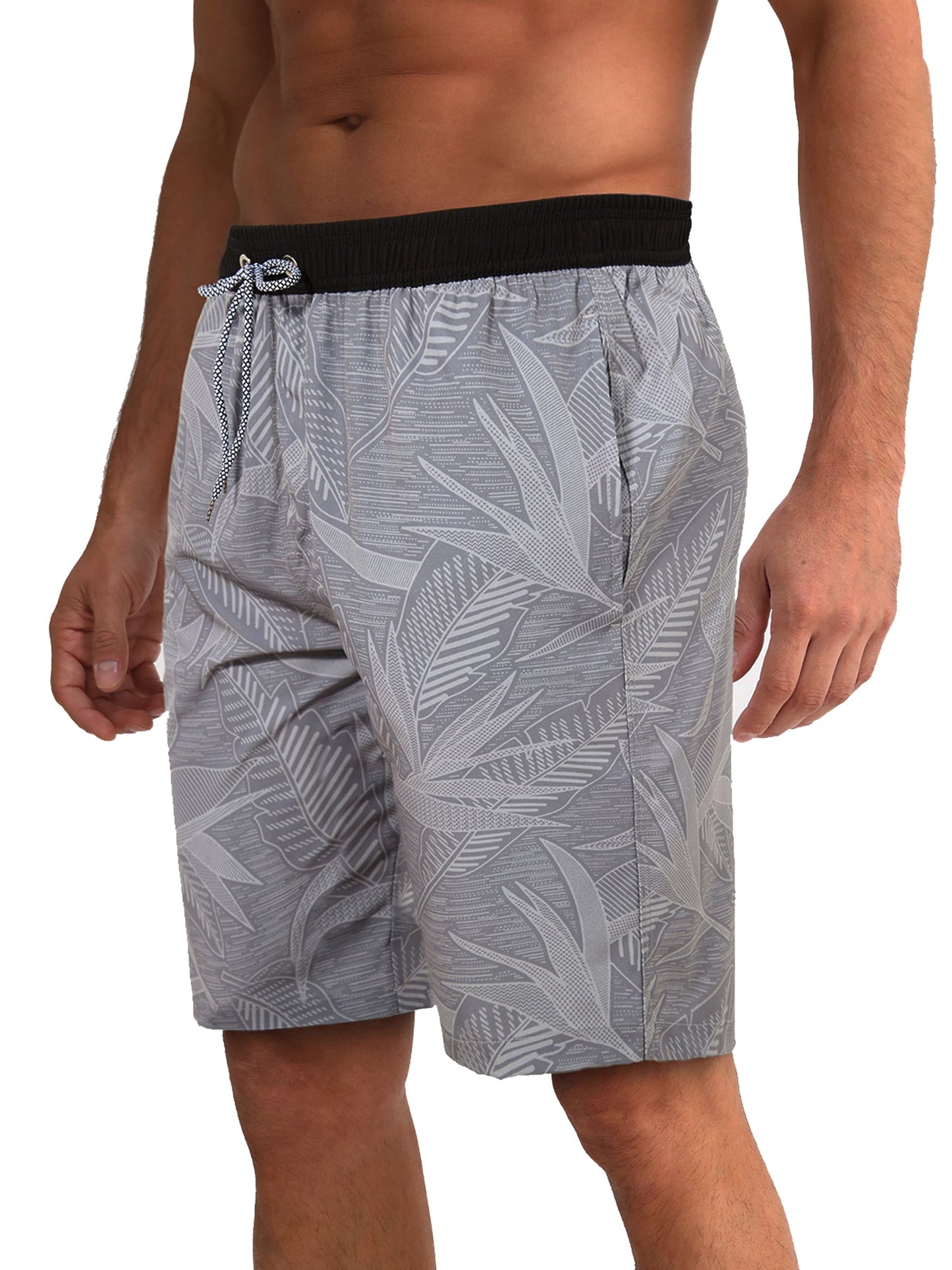 APTRO Mens Swim Trunks 9'' Mesh Liner Quick Dry Swim Shorts Board Shorts Bathing Suit Swimsuit Summer Beach Shorts Gray MK36 M