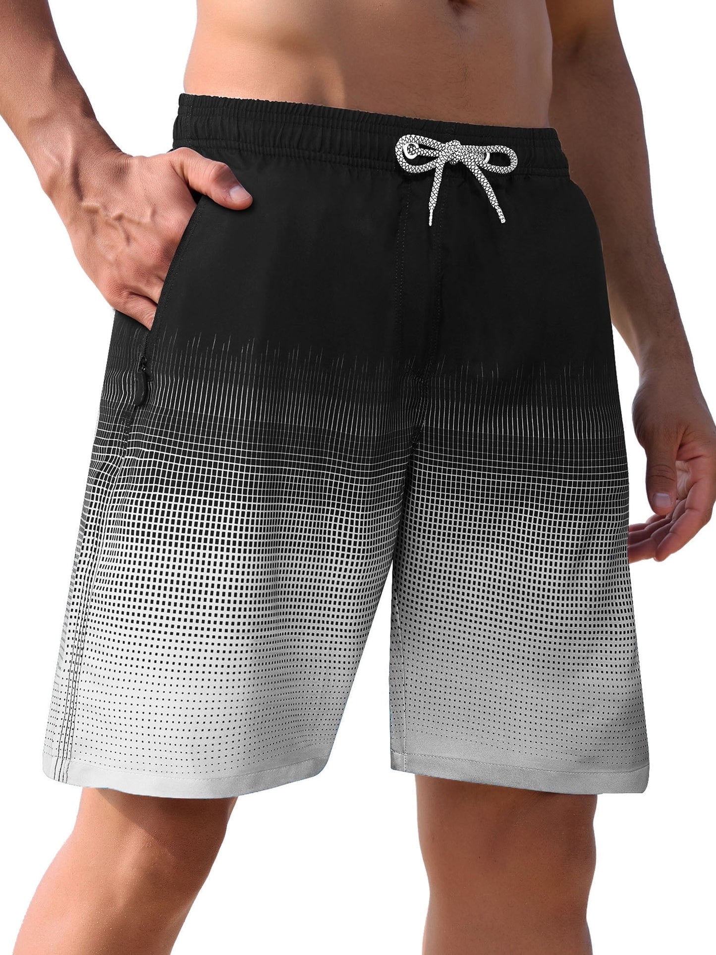 APTRO Mens Swim Trunks 9'' Mesh Liner Quick Dry Swim Shorts Board Shorts Bathing Suit Swimsuit Summer Beach Shorts Gray MK36 M