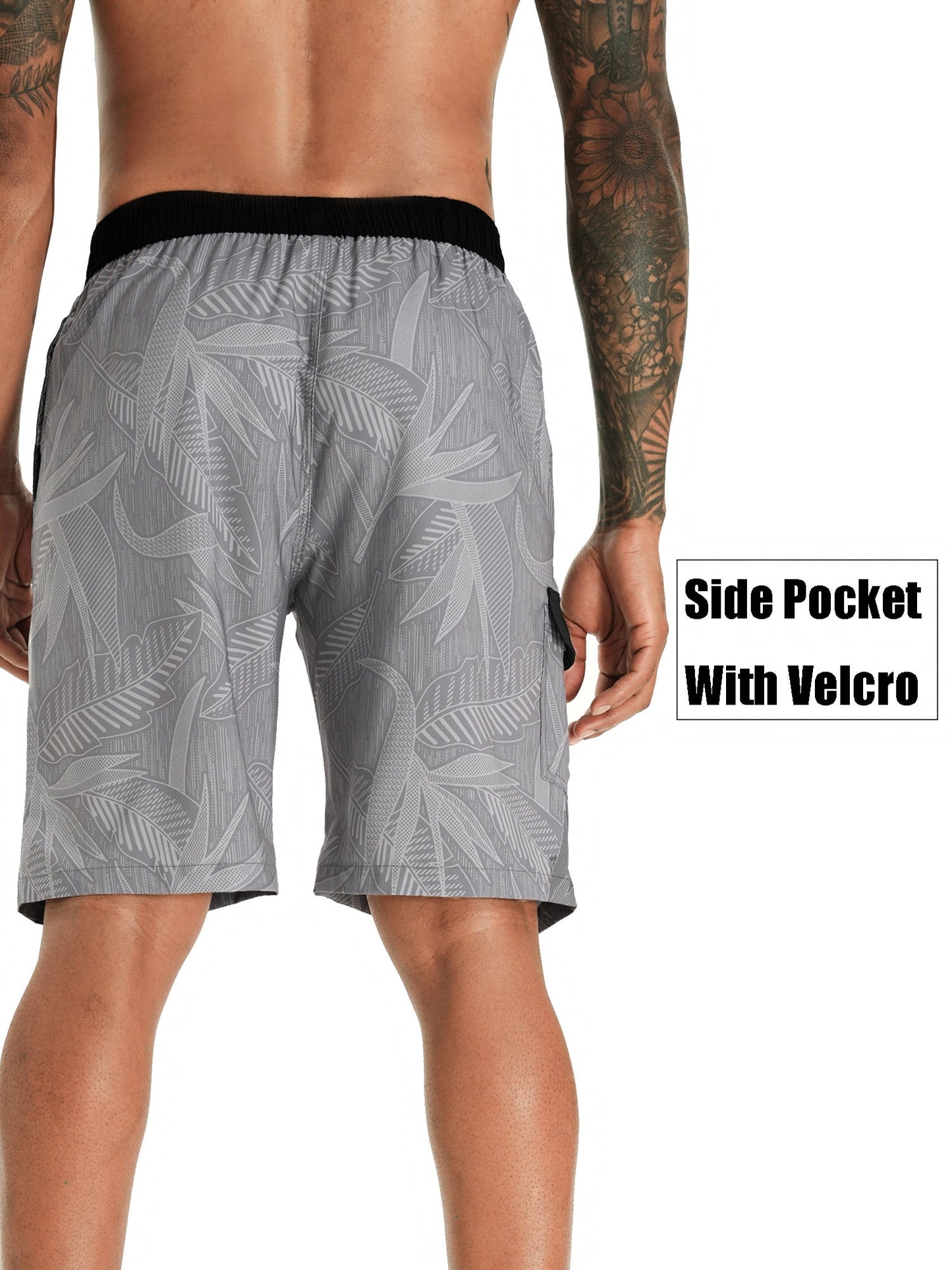 APTRO Mens Swim Trunks 9'' Mesh Liner Quick Dry Swim Shorts Board Shorts Bathing Suit Swimsuit Summer Beach Shorts Gray MK36 M